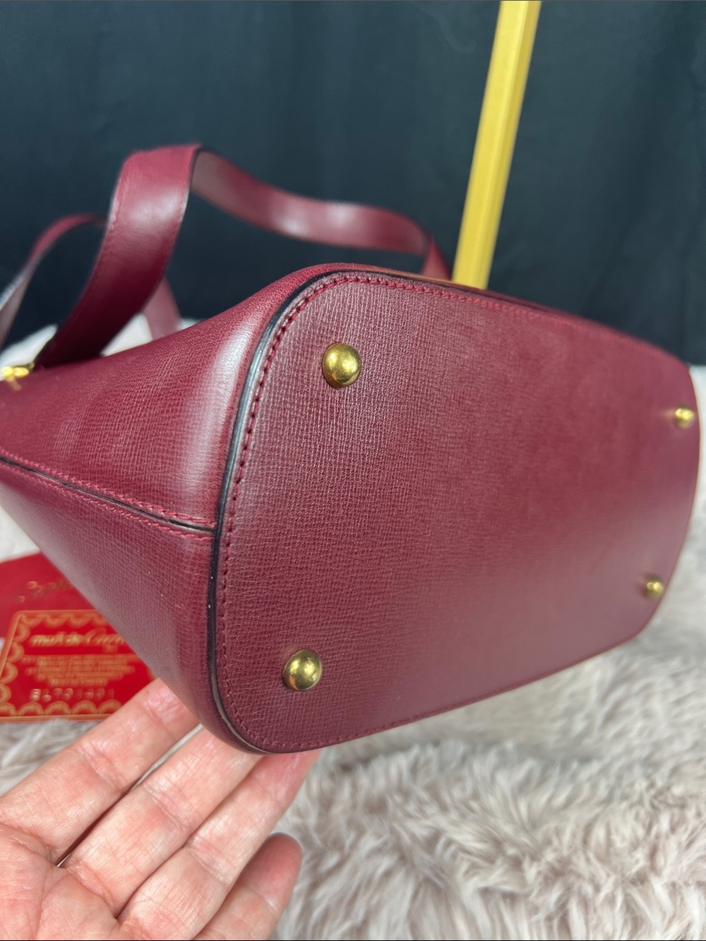 Cartier Must de Cartier Vintage Bordeaux North-South Domed Satchel EUC - Picture 6 of 12